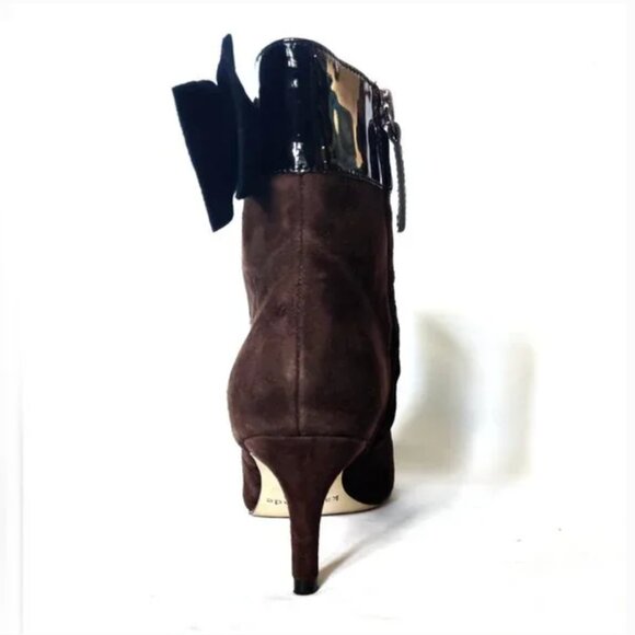 kate spade brown and black suede leather bow heels boots size 6 *PLEASE READ* - Picture 6 of 7